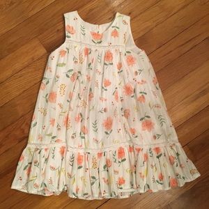 White & Peach Sleeveless Dress